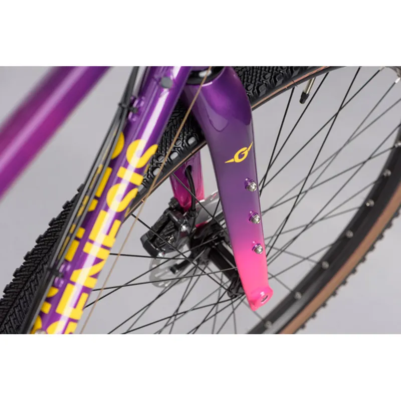Genesis Fugio 30 Steel Gravel Bike in pink and Purple-7